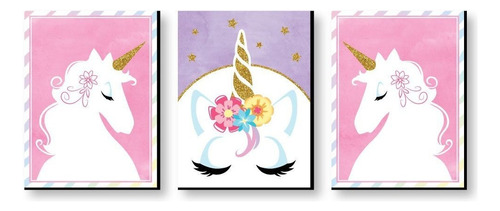 Rainbow Unicorn - Baby Girl Nursery Wall Art And Kids Room 