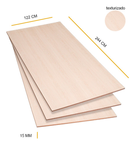 Melamina Mdf 15 Mm 2c Roble Blanco