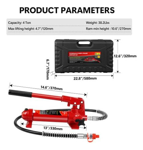 Kit Alimentación 4 Toneladas Gato Hidráulico Portátil
