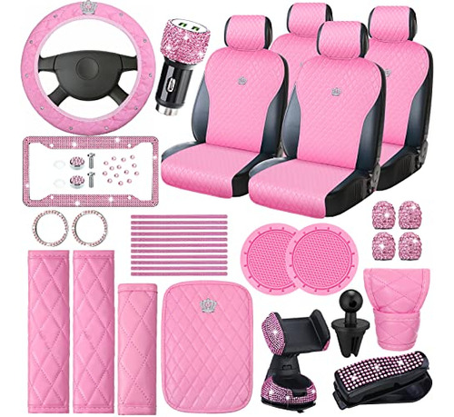 Conjunto De Accesorios Rosa Automóvil