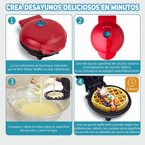 Wlafera Pequeña Para Hacer Waffles Para Desayunos Redondo