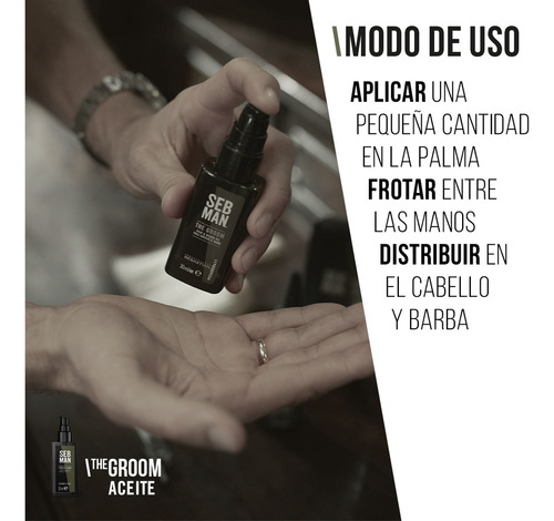 Tratamiento Aceite Cabello Barba Sebastian The Groom 30 Ml