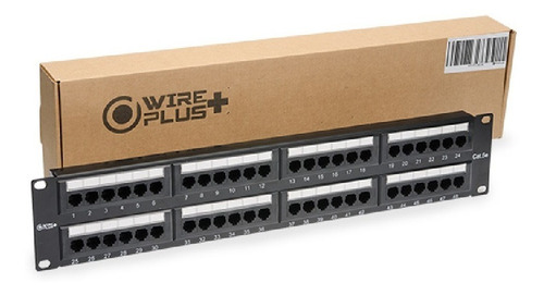Imagen 1 de 4 de Patch Panel De 48 Puerto Cat 5 Cat5 Cat5e Rackeable Wireplus