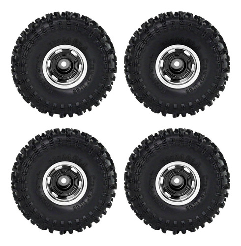 4 Ruedas Y Neumáticos Para Coche Rc De 1,0" Para Negro