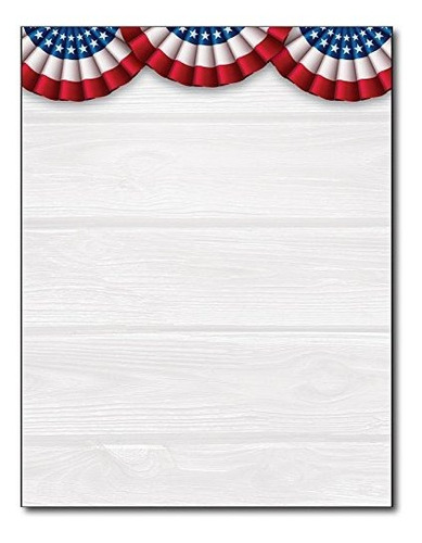 Papelería - Patriotic Banners American Stationery Paper - 80