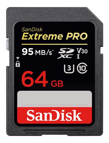 Tarjeta De Memoria Sd Sandisk  Extreme Pro 64gb 200mbs