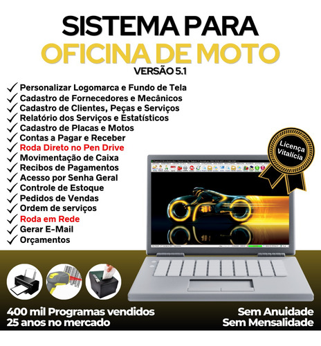 Sistema Para Oficina Mecânica De Moto Com Check List V5.1