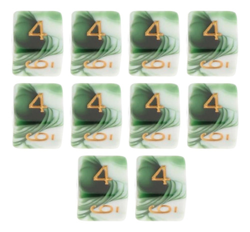 3 X 10 Piezas 6 Lados Dados Ocio Entretenimiento Verde Verde
