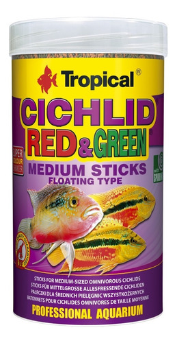 Tropical Cichlid Red Green Medium Sticks 360g Ciclidos