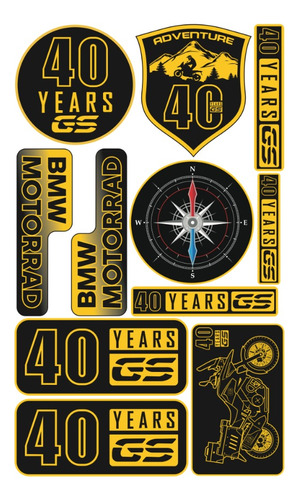 Bmw 40 Aniversario Kit De Stickers Con Resina Planilla C46