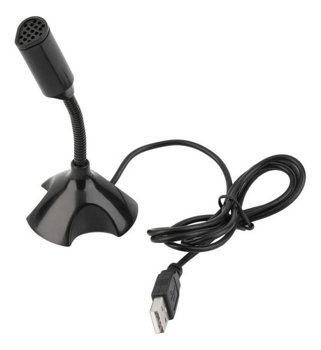 Microfone Para Laptop Notebook Pc + Cabo Usb Cor Preta