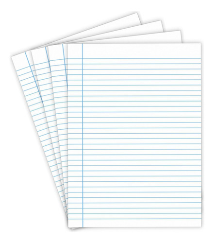 Papel Almaço Pautado A4 Com Margem 100 Folhas Com Pauta Cor 