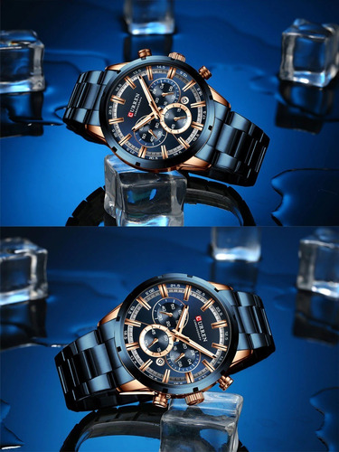 Imagen 9 de 10 de Reloj Hombre, Reloj Curren 8355, Cronografo + Caja De Lujo