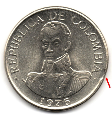 1 Peso 1976 Error Cospel Mordido Leve