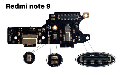 Imagem 4 de 6 de Placa Conector Carga Redmi Note 9 Dock Microfone Original