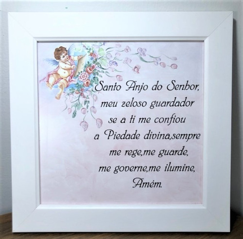 Quadro Oração Do Santo Anjo 25x25cm