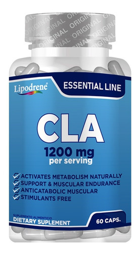 Cla 1200 Mg | Lipodrene | Essential | 60 Caps Sin Sabor