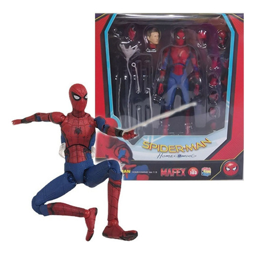 Mafex No.103 Marvel Homecoming Spider-man Figura Modelo 15cm