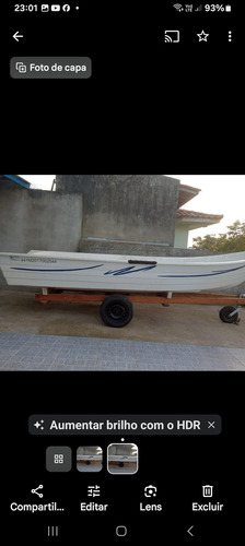 Barco 5 Lugares Fibranautica. Com Motor 15 Hp.