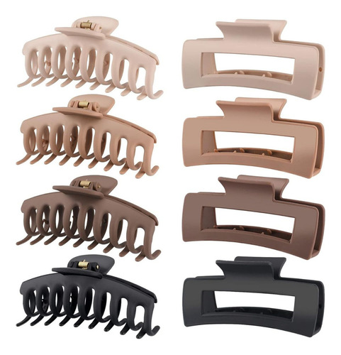 Triko Set De 8 Pinzas Para El Cabello Para Mujer De 4.3 Color Café