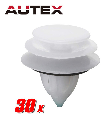 Autex 30 Clips Retencion Coche Nailon Para Guardabarro Tipo