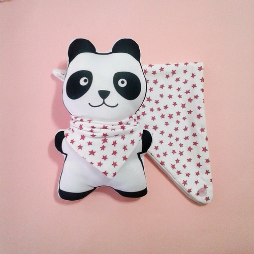 Muñeco Apego Con Babero Bandana Estrellas