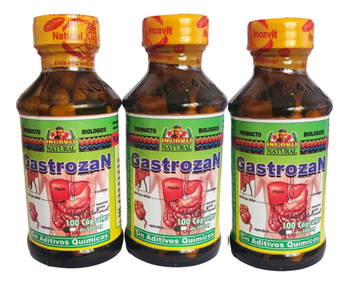  Gastritis Gastrozan Suplemento Alimenticio  Pack 3 Frascos 