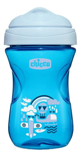 Vaso para bebés antiderrame Chicco Easy Cup color azul de 266mL