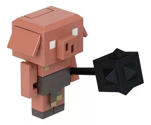Boneco Minecraft Legends Piglin Pequeno Com Clava + Nf
