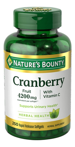  Nature's Bounty Cranberry 4200mg With Vitamin C 250cp