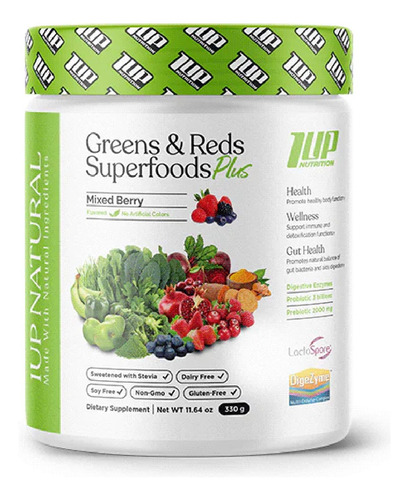 Vegan Greens & Reds Superfoods Plus 1up Nutrition