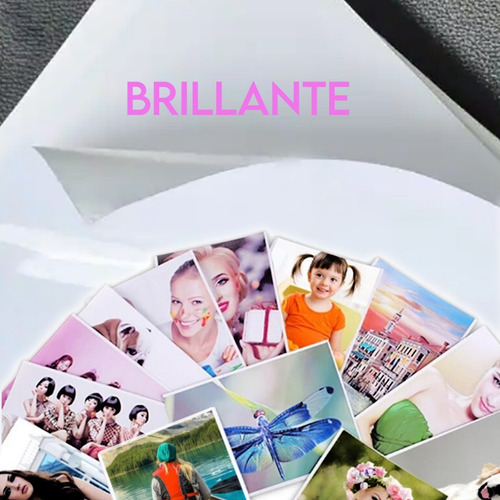 Imagen 2 de 3 de Adhesivo Papel Fotográfico Brillante 100 Hojas Para Tinta