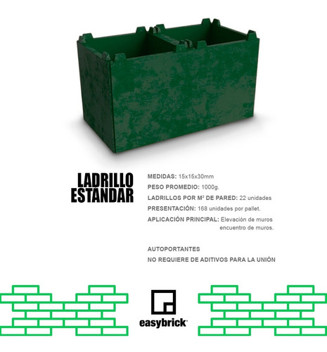 Ladrillos Easy Brick 15x15x30