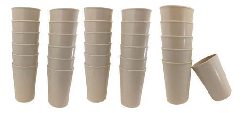 Vaso Tipo Plastico Melamina Beige 205 Ml Restaurante 30 Pzas