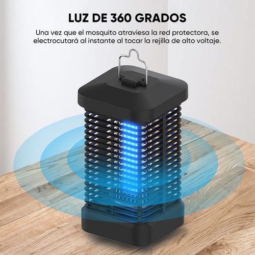 20w Lámpara Mata Mosquitos Eléctrica Portatil 4200v Color Negro
