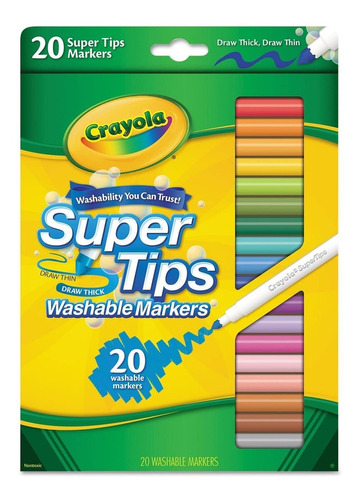 Caja De Marcadores Crayola Lavables X20 Unidades Febo