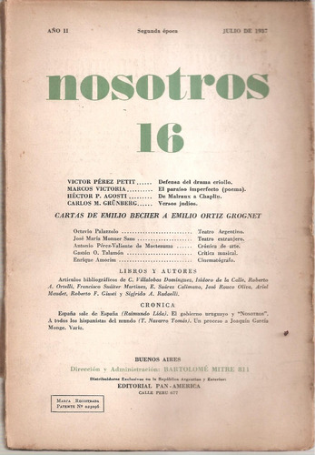 Revista Nosotros Segunda Epoca Nº 16 Julio 1937