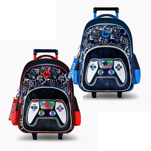 Imagen 4 de 6 de Mochila Carro 18 PuLG Escolar Futbol Pelota Footy C/ Luz Led