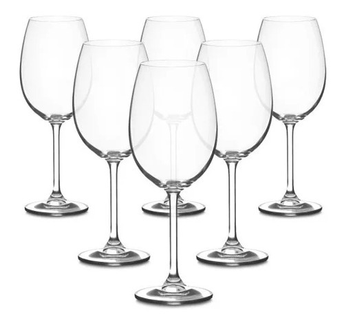 Set 6 Copa Vino 450ml Natalia Maxima Bohemia Color Cristal