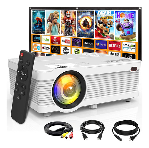 Mini Proyector Hd 1080p, 200puLG Pantalla, Compatible Tv