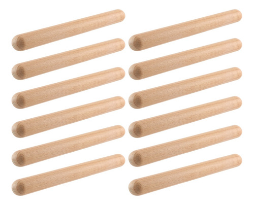 6 Pares De Claves De Madera Instrumento De Percusión Musical