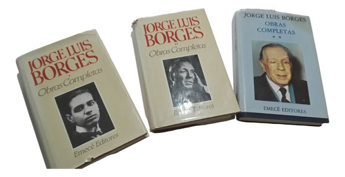 Libro Obras Completas Borges - 3 Tomos - Emecé