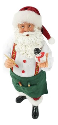 Figura De Papa Noel De Navidad De 11 Pulgadas Delantal Verde