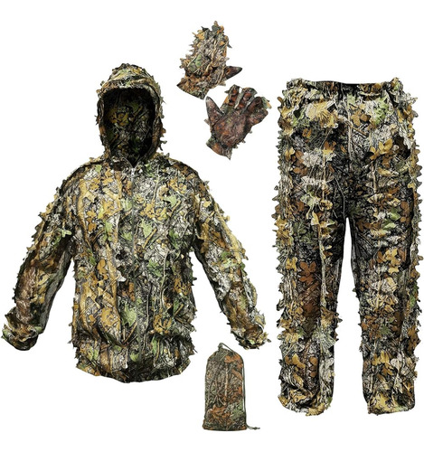 Traje Ghillie Camuflaje Trajes De Caza Al Aire Libre 3d Hoja