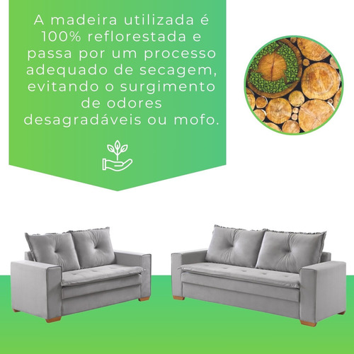 Conjunto Florianópolis 3x2 Lugares Veludo Wt