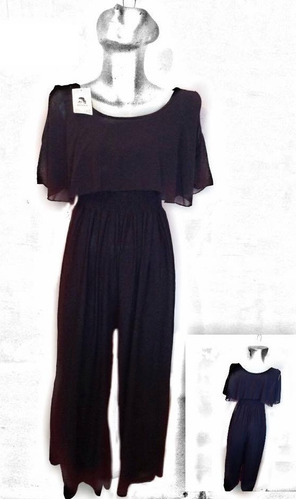 Jumpsuit Casual Campesina Negro Moda Asiática