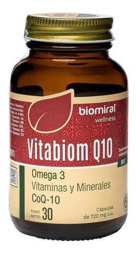 Biomiral Vitabiom Q10 Omega 3 Vitaminas Y Minerales 30 Caps