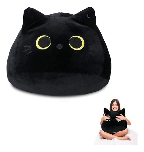 Almohada Peluche Gato Negro,gato Peluche Gigante 55cm