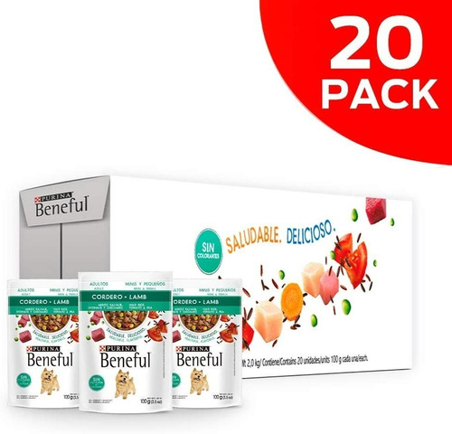 Pack X20 Sobres De Alimento Purina® Beneful® Cordero Y Arroz