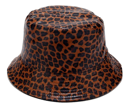 Sombrero De Piel Sintética Con Estampado De Leopardo, Diseño
